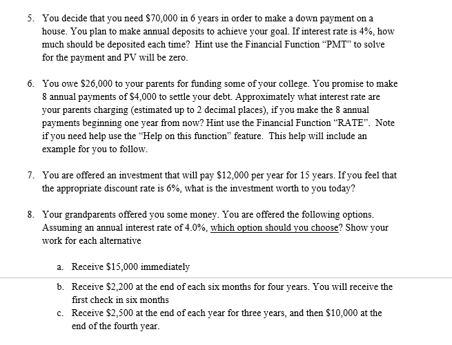 of money problems in a single Excel worksheet. You can round to