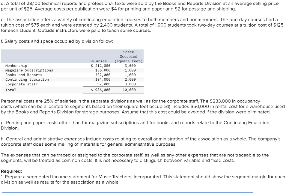 Teachers, Incorporated, is an educational association for music teachers that has 20,300