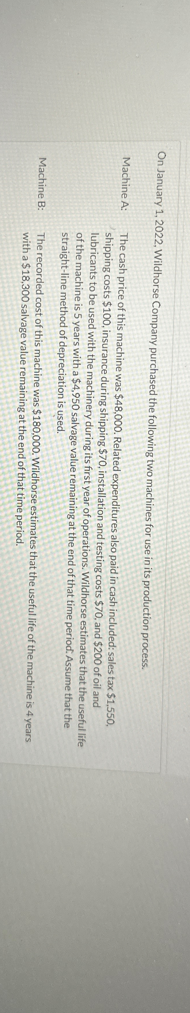  Prepare the following for machine A.1) the journal entry to record