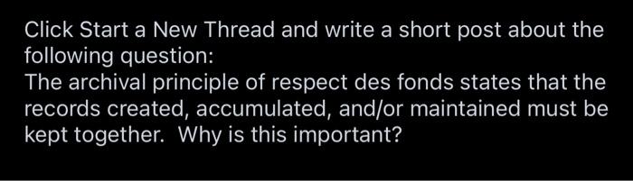  Click Start a New Thread and write a short post about