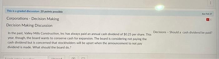 answered GUARANTEED due Feb 27 This is a graded discussion: 20 points