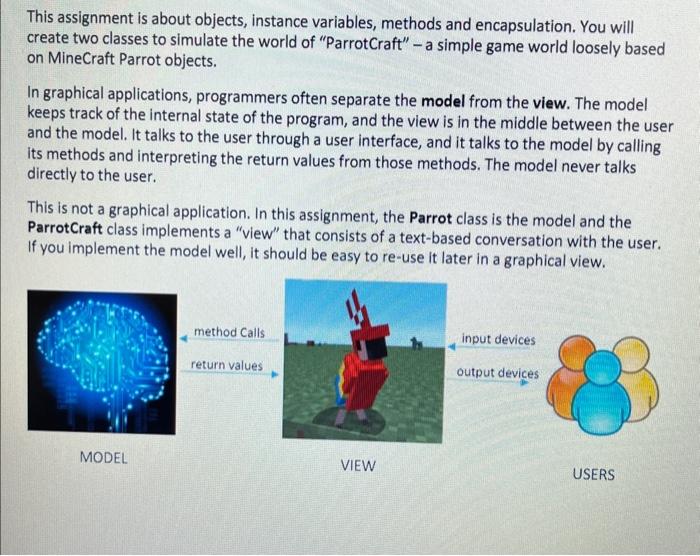  code this This assignment is about objects, instance variables, methods and