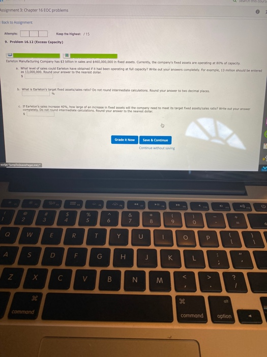  Sects CS Assignment 3: Chapter 16 EOC problems Back to Assignment