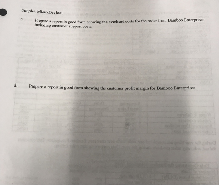 Corporation has supplied the following data from its activity-based costing Overhead Costs
