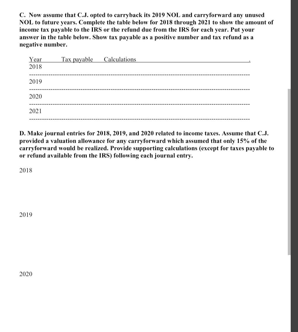 Chapter 19 HW S22 Q1. Taxable income and applicable tax rates for