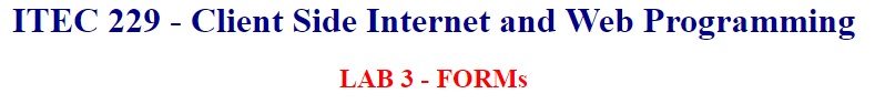 write the code this index ITEC 229 - Client Side Internet and