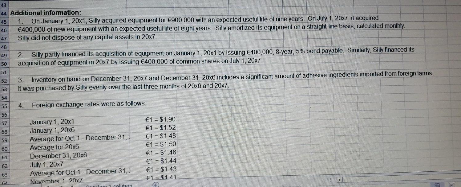Canadian company. Silly was acquired on December 31, 20x6 and manufacturers emoji