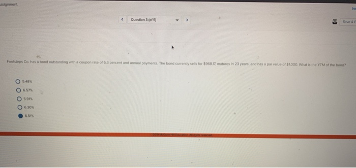  ssignment Question 3 (of 5) Save & E Footsteps Co. has