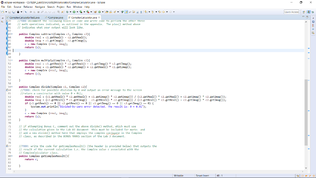the toString method in both classes. I do not know how to