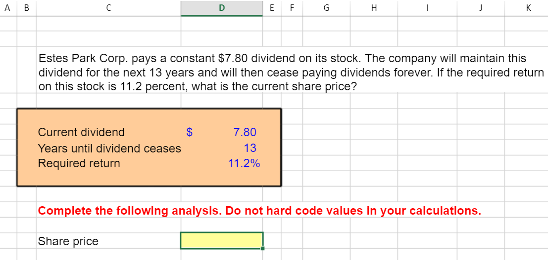 Estes Park Corp. pays a constant $7.80 dividend on its stock.
