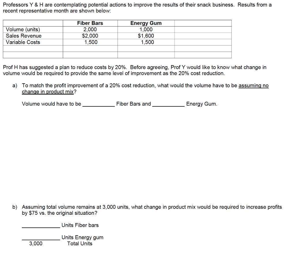  Professors Y & H are contemplating potential actions to improve the