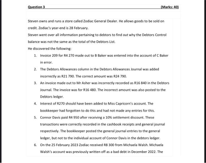 please answer all questions fully and use information provided. many thanks. Q.3.3