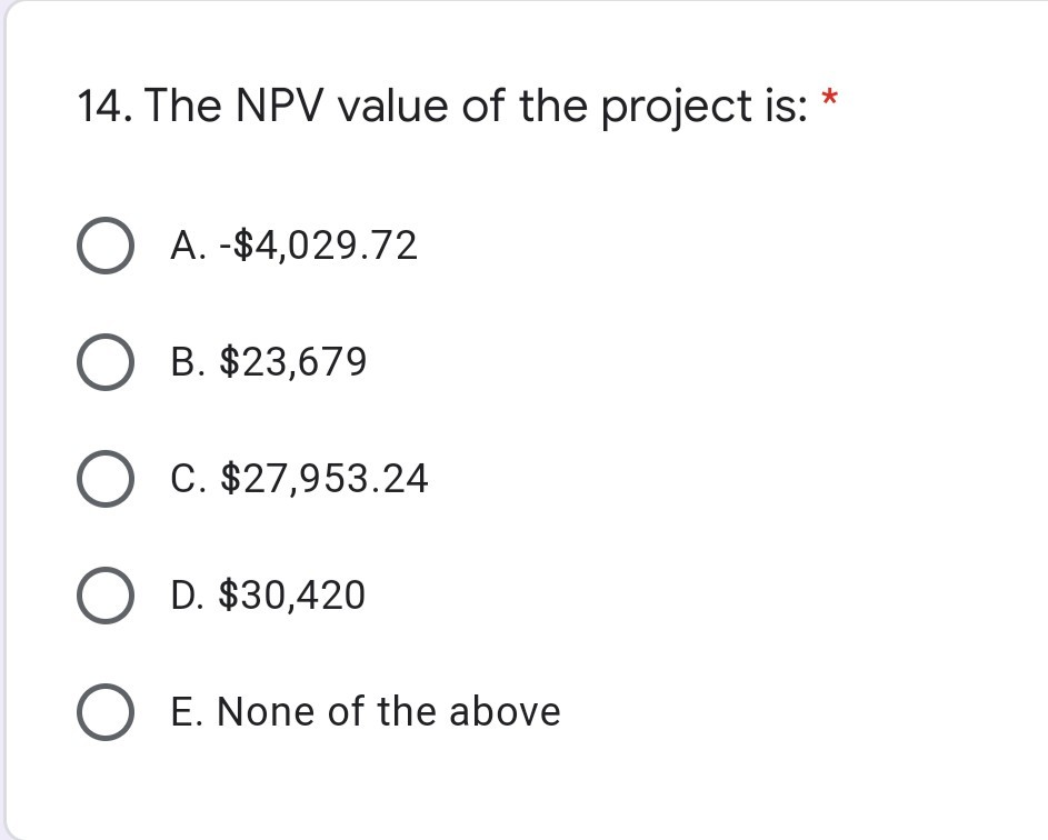 four years. The proposed project has the following features: Initial cost of