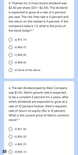 constant rate of 7 percent per year. The required rate of return