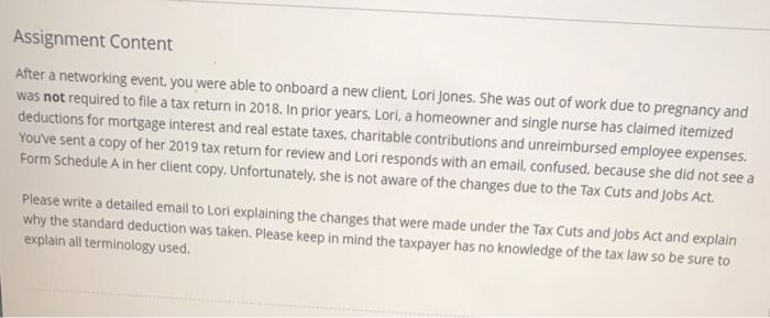  Assignment Content After a networking event, you were able to onboard