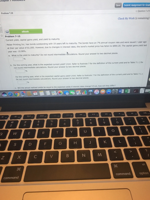  Save Submit Assignment for Gradi Question Problem 10 Check My Work(2