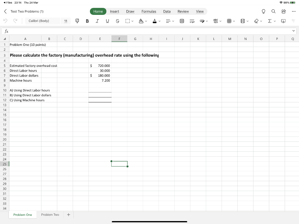 Files 23:14 Thu 24 Mar 98%E7 ( Test Two Problems (1)