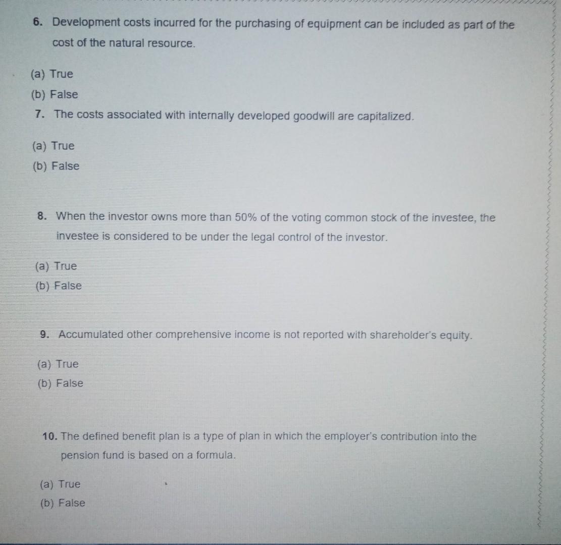 please answer me fast as you can 6. Development costs incurred