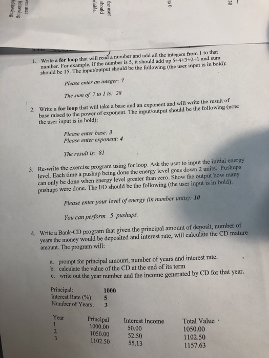  C++ Write a for loop that will read a number and