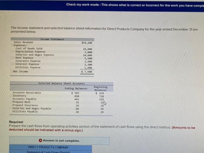 cant get the numgers right. direct method Check my work mode :
