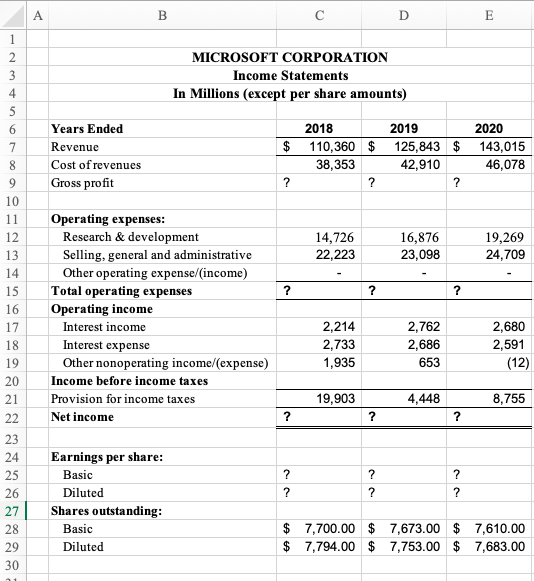  help me find all "?" please write the answer with the