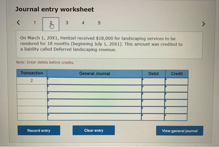  Journal entry worksheet