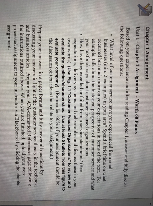  Chapter 1 Assignment Unit 1 - Chapter 1 Assignment -Worth 60