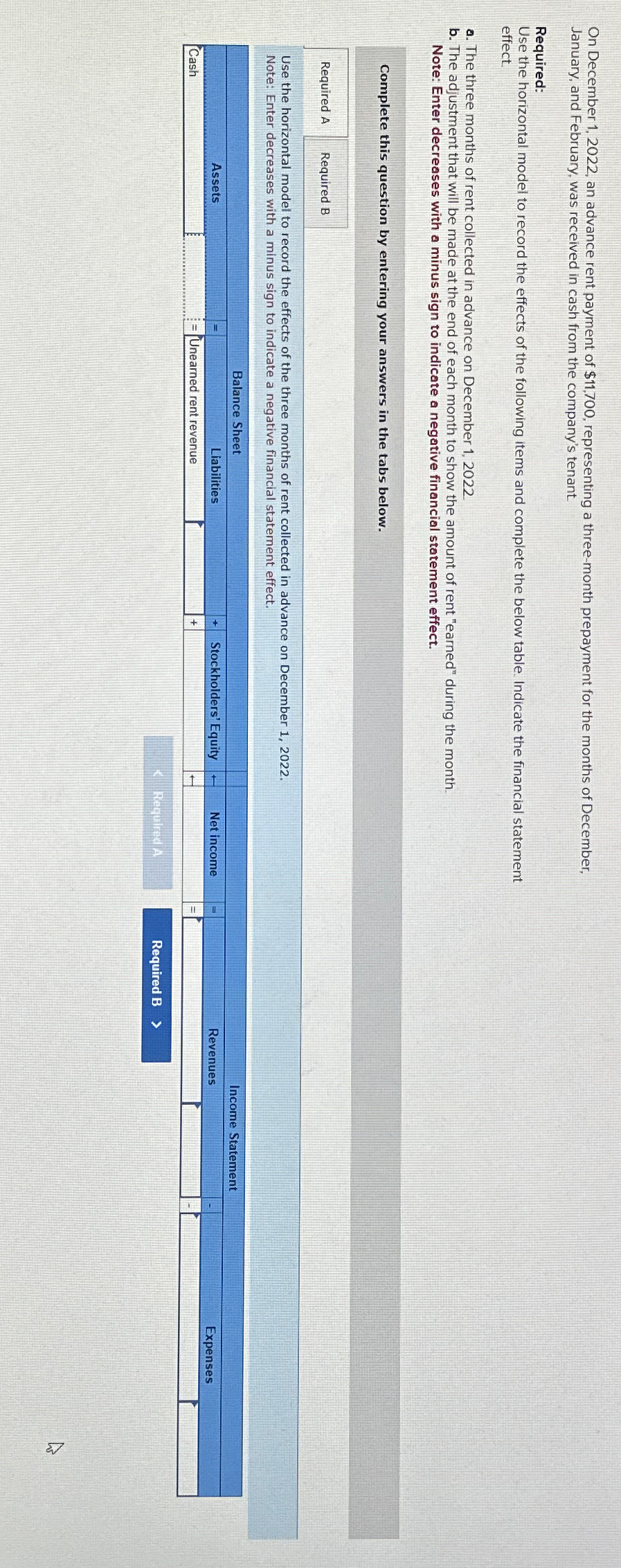  On December 1,2022, an advance rent payment of $11,700, representing a