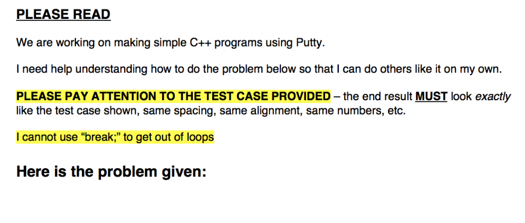  PLEASE READ We are working on making simplie C++ programs using