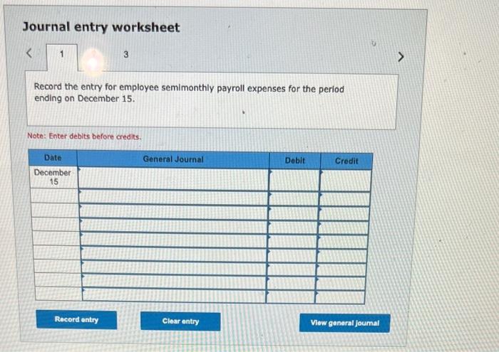 this project, you will complete payroll for the last month (December) of