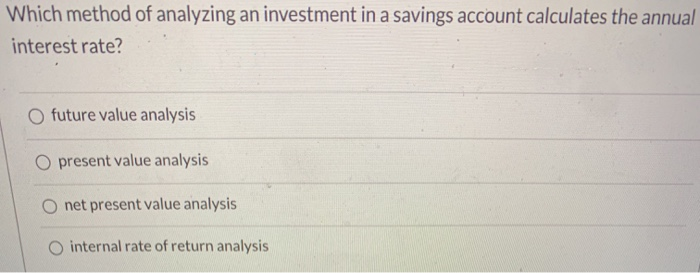it's A, B, C or D. Thank you. When available investment funds