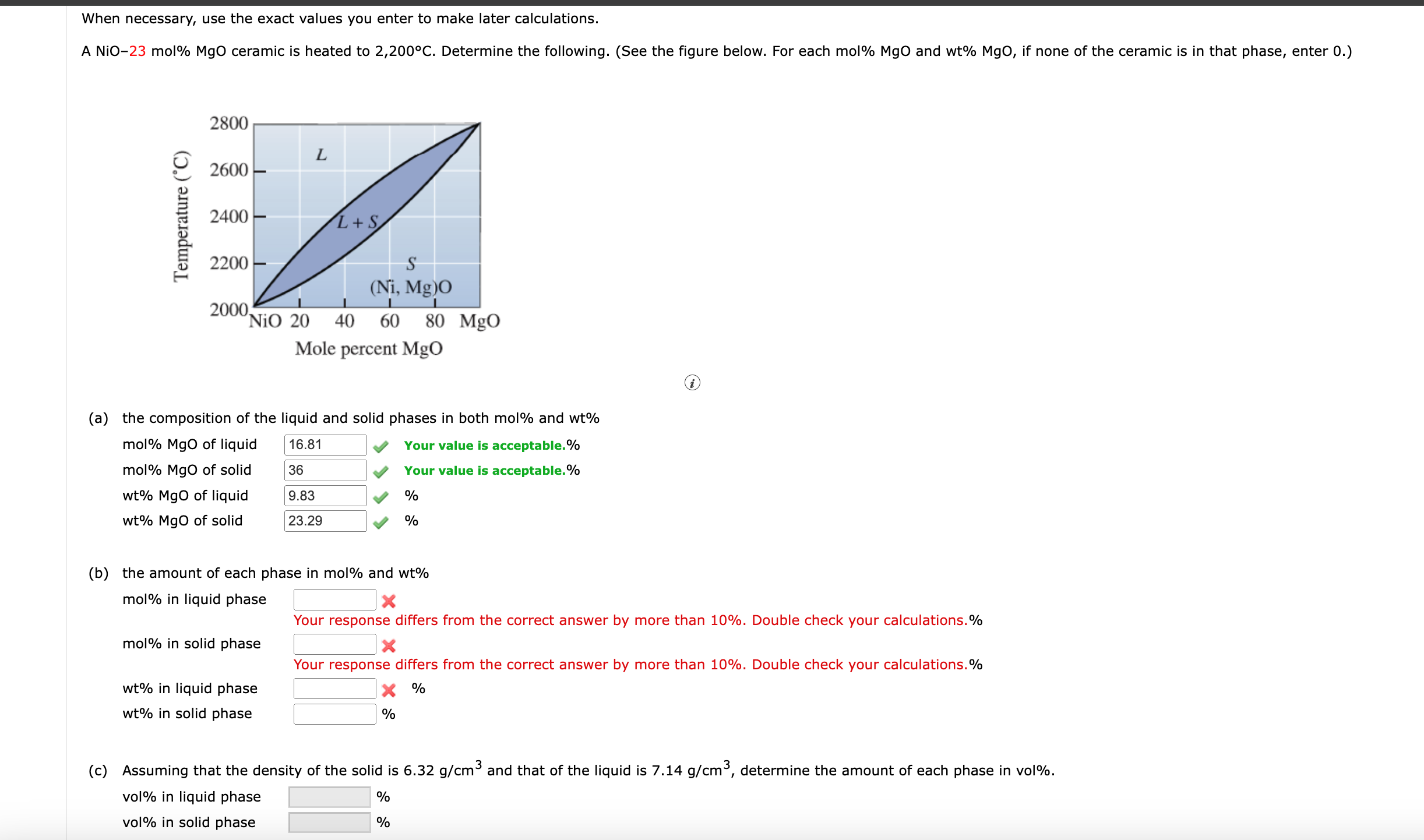  When necessary, use the exact values you enter to make later