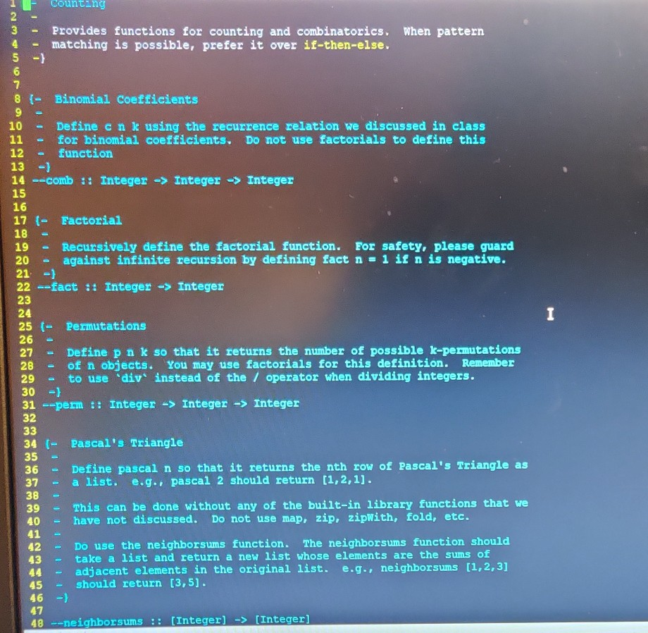 combinatorics. When pattern 4 - matching is possible, prefer it over if-then-else.