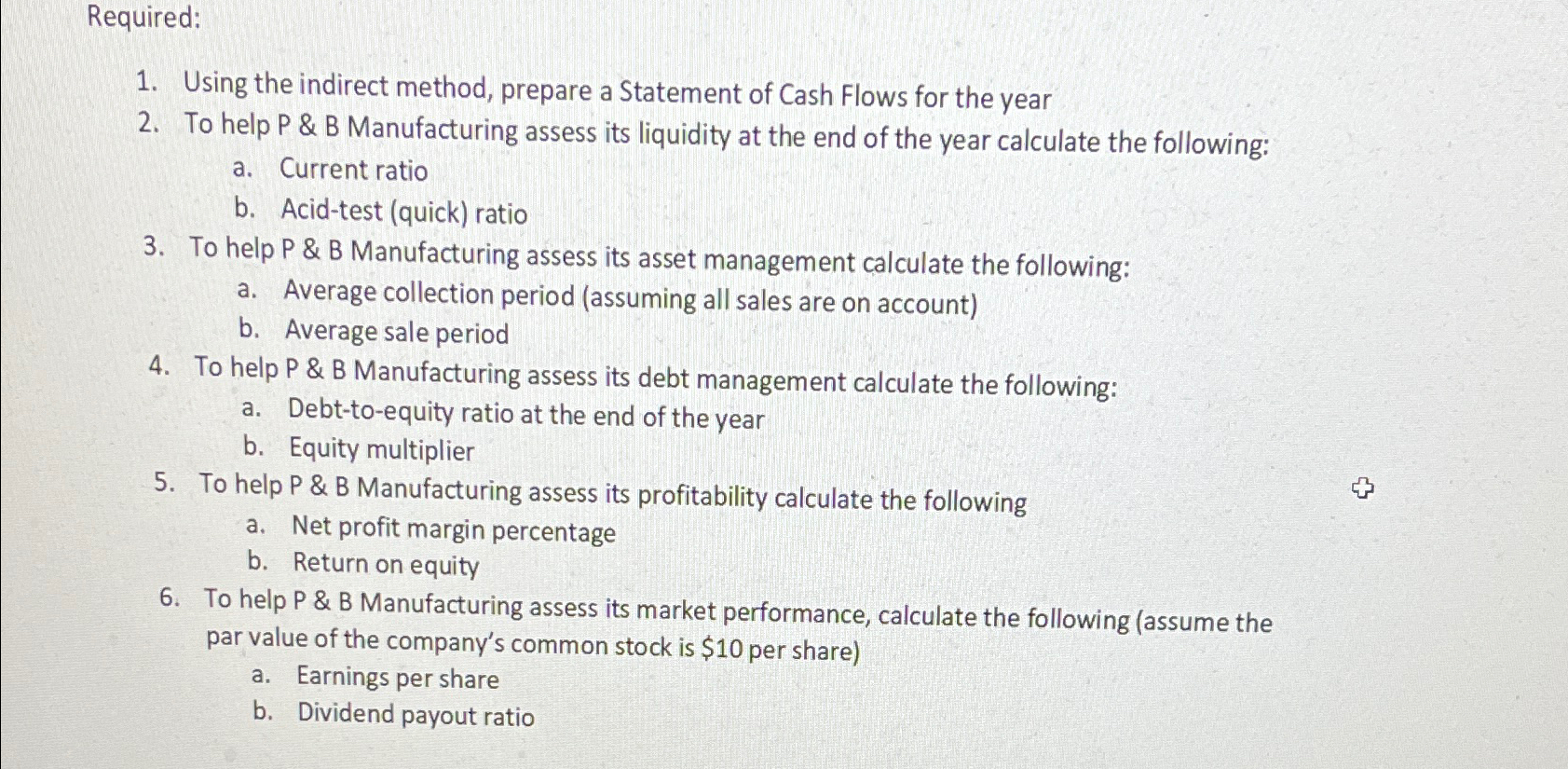  P & B Manufacturing Comparative Balance Sheet (dollars in millions) ASSETS