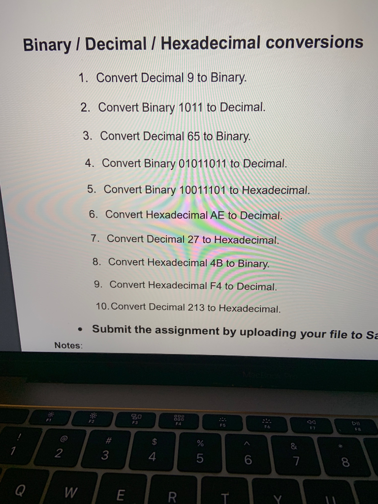  Binary / Decimal / Hexadecimal conversions 1. Convert Decimal 9 to