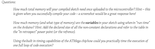 I.D ASSIGNMENT 1: Generate a single Arduino code sketch*which accomplishes the tasks