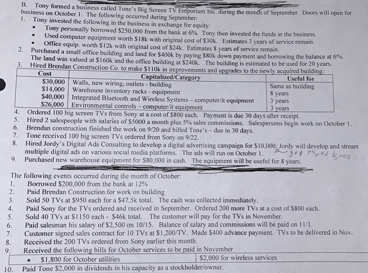 Second step is to do the Adjustments chart. Third step is to