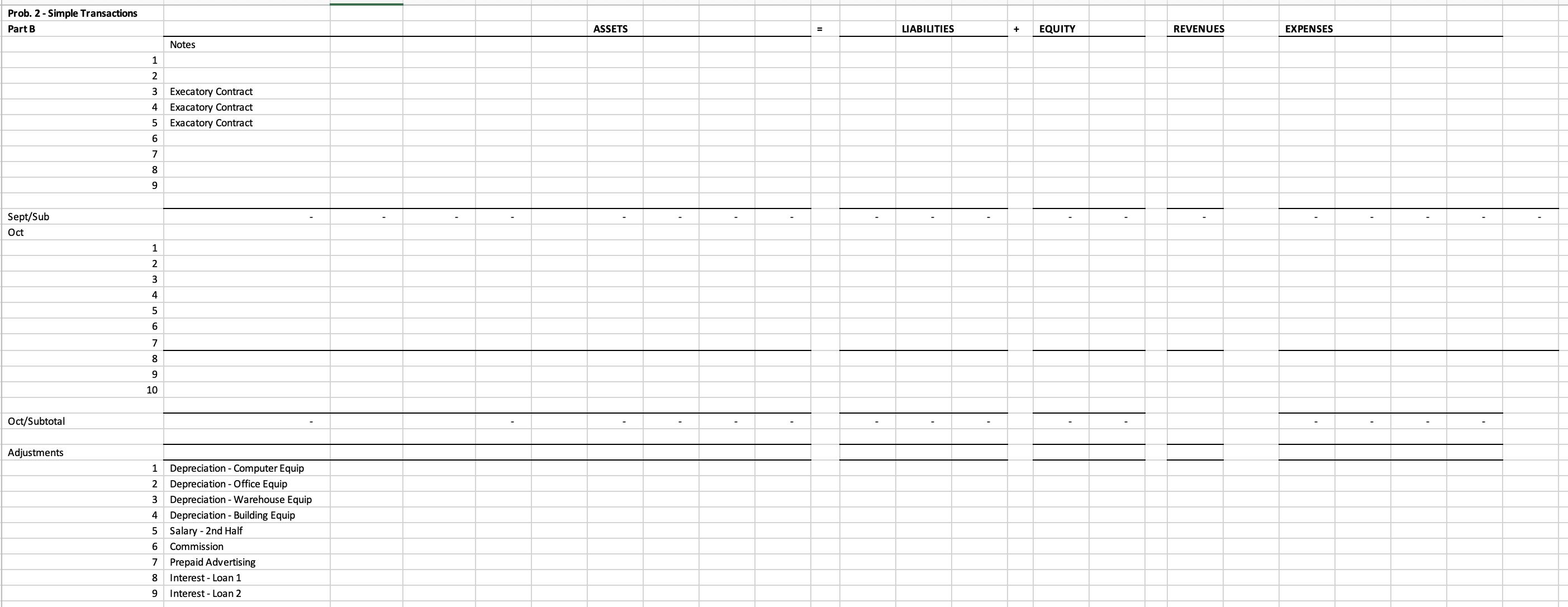 2B - Prob 2B Journal Entries \& Adjusting Journal Entries Ref Good