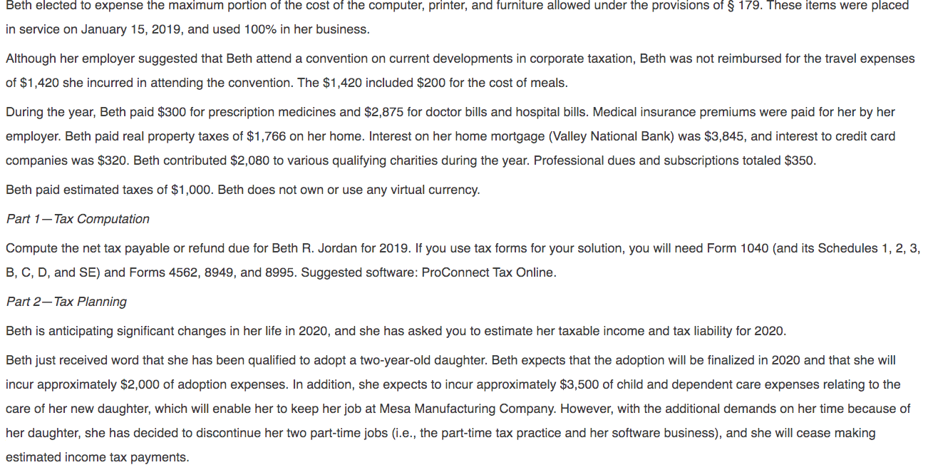 software that uses tax forms. Thank you!!!!!!!!!! Beth R. Jordan lives at