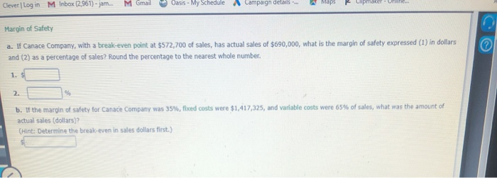  #2 #3 Clever Log in MInbox (2961) -jam... M Gmail Vass