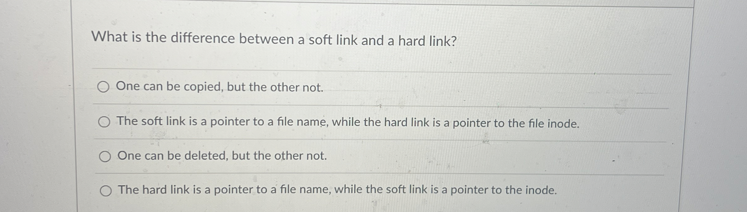  What is the difference between a soft link and a hard