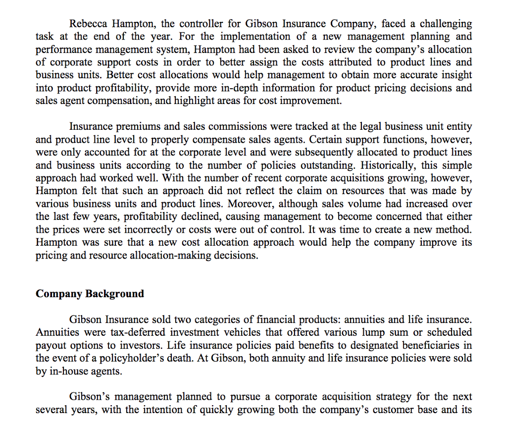 Please answer question 1 in excel. Please show formulas. Rebecca Hampton, the