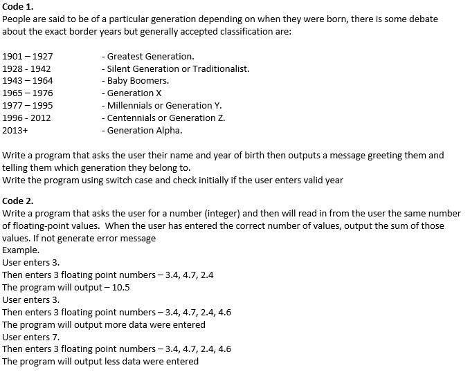  write both code in C language under Visual studio and show