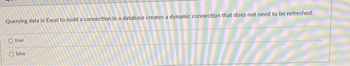 Querying data in Excel to build a connection in a database