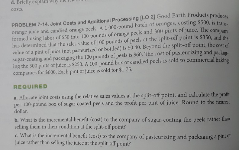  please show all work d. Briefly explain Why tuieiu costs. PROBLEM