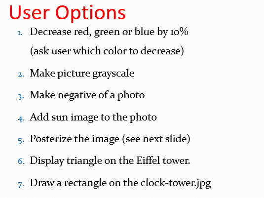 instructions Example: requestIntegerInRange(Please enter one of the following requestIntegerInRange(Please enter one of