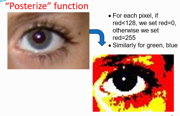 the following options: 1) grayscale, 2) reduce red, requestIntegerInRange(Please enter one of