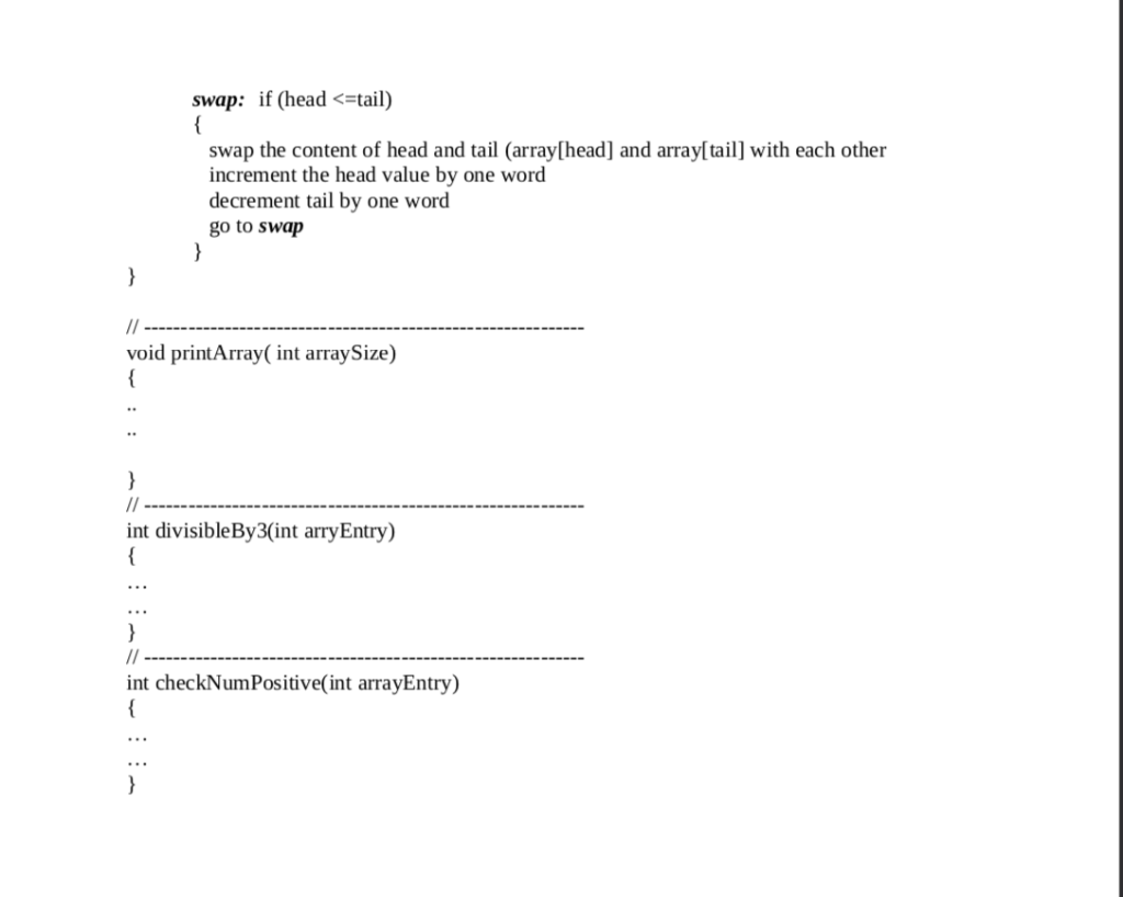 integers. Then reverse the array and print it on the screen You