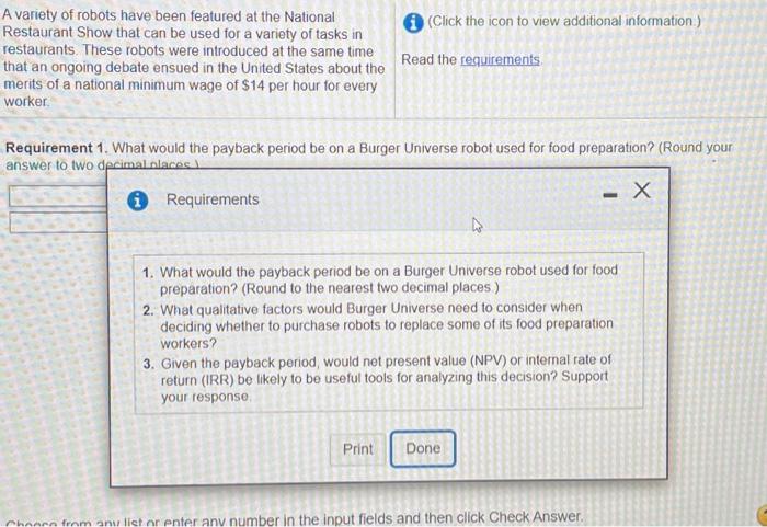  Requirements 1-3 (Click the icon to view additional information) A variety