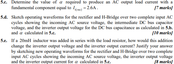question 5d where it asks to show earlier calculation from 5b from,